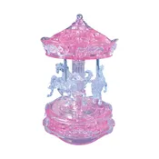 3D Crystal Puzzle - Carousel (Pink): 83 Pcs