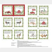 Barnyard Christmas - Christmas Book White Multi Panel
