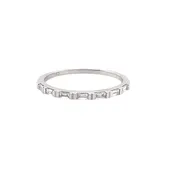 14k White Gold Baguette Diamond Half Band