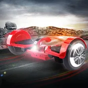 New UL2272 Certified 7.5" Smart Self Balancing Bluetooth Hoverbioard with Smart LED Light- Red