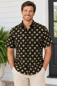 Black & Gold FDL Men's Button Down Shirt