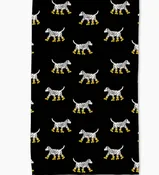 Geometry - Dalmatian in Boots Tea Towel- Black