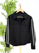 Anthem the Label Fine Rib Shacket in Black