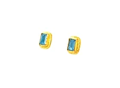 24K Blue Topaz Earrings