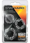 BL STAY HARD BEADED C-RINGS 3PK CLEAR