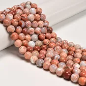 Natural Cotton Candy Agate Smooth Round Beads Size 4mm 6mm 8mm 10mm 15.5" Strand