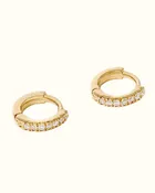 Gara Danielle 14k Gold Micro Pave Diamond Huggie Hoop Small