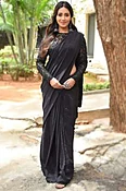 Black Silk Resham Thread Embroidered Cocktail Wedding Saree