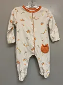 A Bathing Ape Size 3M Orange Train Cotton Infant Girls Pajamas
