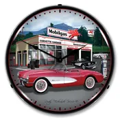 1957 Corvette Mobilgas LED Backlit Clock