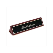 Custom Desk Name Plate – Rosewood Piano Desk Wedge or Black Piano Desk Wedge
