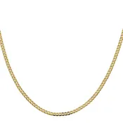 14K Yellow Gold Women's 24" Flat Beveled Curb Chain