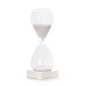 90 Minute Hourglass Sand Timer on Marble Base, White Sand