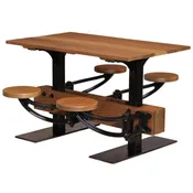 The Original Swing-Out Seat Table - Dining Height / Outdoor - Vintage Industrial by Get Back, Inc