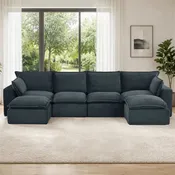 6 Pieces 4-Seat Modular Sectional Sofa (PAS-2637-LS+MS2+RS+FT2)