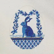 Blue Garland Bunny Egg