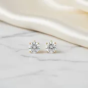 Custom Lab Diamond Stud Earrings in 14K Yellow Gold