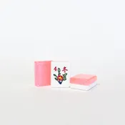 2 Layer Light Pink Sparkle Mahjongg tile set- Engraved and Hand Painted