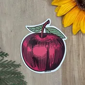 3.5" Apple Water Bottle Sticker - Weatherproof & Scratch Proof Vinyl for All Surfaces