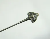 Antique Victorian Art Nouveau Relief Swirl Sterling Silver Long Lady Hat Pin L3X