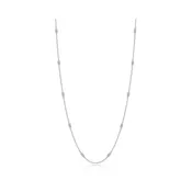 0.6 CTW Silver Adjustable Station Necklace