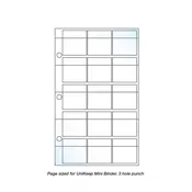 15 Pocket Guitar Pick Page Protector – Holds 15 Picks per Page – 20 Pack – Fits Mini Binder