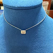 1.71 CT Radiant Cut Sideways Pendant
