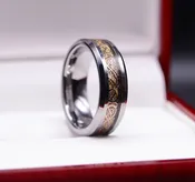 6mm Women's Gold Dragon Tungsten Wedding Ring