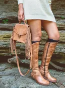 Bed Stu Hidden Tan Fringe Cross Body Purse