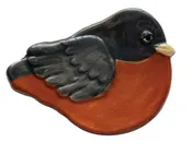 3" Robin Bird Dish - Hand Painted Ceramic Spoon Rest