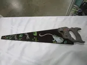 Vintage Hand Painted and Frog Transfer Wall Art Decor Saw