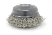 09554 Crimped Wire Large Cup Brushes (Stainless Steel), 5" Dia x .020" Wire Size x 5/8-11" Arbor, 1-Pack