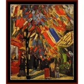 14th of July Celebration, Paris - Vincent Van Gogh pdf counted cross stitch pattern