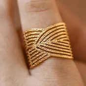 18K Gold Plated Waterproof Stainless Steel Ring