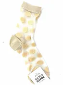 7DAYSSOCKS Women's Beige Cotton/Spandex Sheer Polka Dot Socks