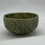 Noodle bowl in green — Speckled Dog Pottery