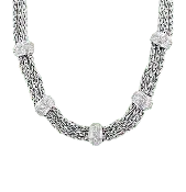18K White Gold and Diamond Chain Necklace