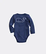 Baby Long-Sleeve Vintage Whale Body Suit