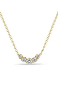 14k 5 Graduated Prong Diamond Necklace