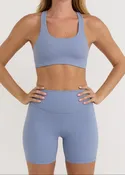Active Bike Shorts - Misty Blue