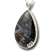 Blue Pietersite &amp;amp; Aquamarine Pendant