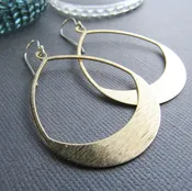 Crescent Brass Earrings