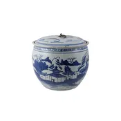 Hand-Painted Stoneware Vintage Reproduction Ginger Jar
