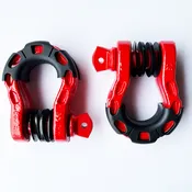 Bull Strap 3/4" HEAVY DUTY 8T D-Ring Shackles Kit w/ Isolators & Washers - qty 2