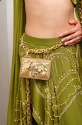 24K Gold: Antique Gold Chainlink Belt Bag