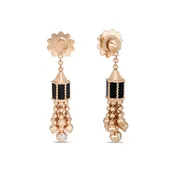ART DECO EARRINGS WITH BLACK JADE AND DIAMONDS