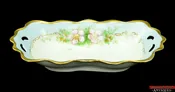 1890-1909 Pink Wild Roses Powder Blue MZ Austria Porcelain Olive Dish Gilded