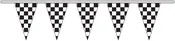 12" X 18" Black & White Checkered Pennant Streamers - 100 Feet