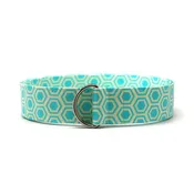 Aqua Honeycomb Fabric D Ring Belt