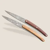Deejo 2 Pairing Knives - Olive Wood and Coral Wood Blossom COO